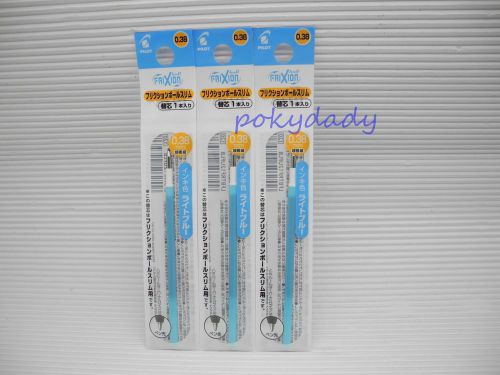 4pc refill for NEW PILOT FRIXION ball slim 0.38mm roller ball pen Light Blue