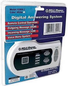 New northwestern bell nort-nwb628001 digital answering machine 13min white for sale