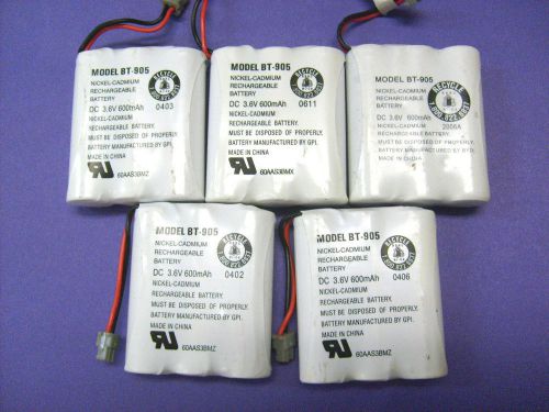 UNIDEN 5 PACK BT-905 GENUINE OEM CORDLESS HANDSET RECHARGEABLE BATTERIES