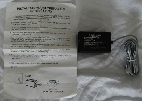 AUTOMATIC SWITCH A-A1 Lamp Control Model for 1A2 TT Systems TA-1 Page contact.