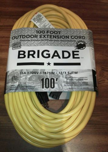 Brigade 100&#039; extension cord construction grade 12/3 sjtw for sale