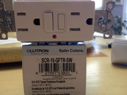 Lutron SCR-15-GFTR-SW, 15A GFCI Tamper Resistance Receptacle (Snow)