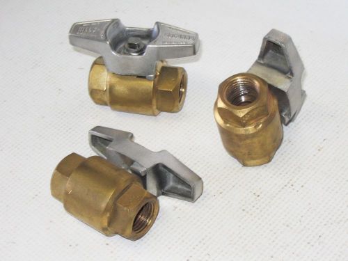 Lot of 3 Hills-McCanna  3/4&#034; NPT Inline Brass Ball Valves Saf-T-Handle