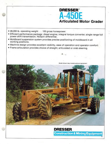 DRESSER VINTAGE A-450E  ART MOTOR GRADER  BROCHURE 1986