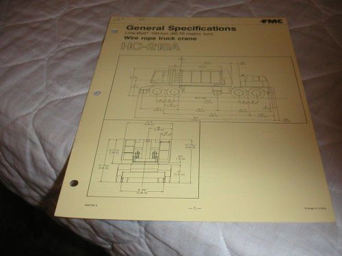 1980&#039;s link-belt model hc-218a wire rope truck crane sales brochure for sale