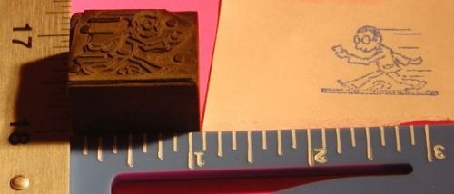 Vintage letterpress printers block man walking fast for sale