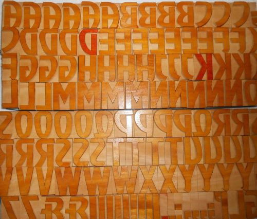 123 piece unique vintage letterpress wood wooden type printing blocks unused.b22 for sale