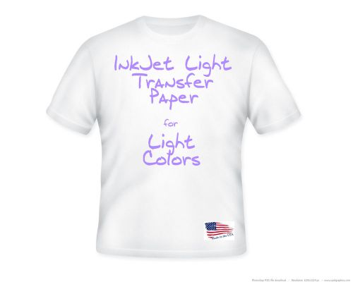 Inkjet light heat transfer iron on paper 8.5&#034; x 11&#034; (100 sheets) for sale