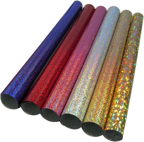 Holographic siser heat transfer vinyl kit 1 - 20&#034; x 12&#034; - 6  colors -faux stones for sale