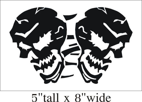 2X Skull Mirror Silhouette Funny Car Truck Bumper Vinyl Sticker Decal Art-1669