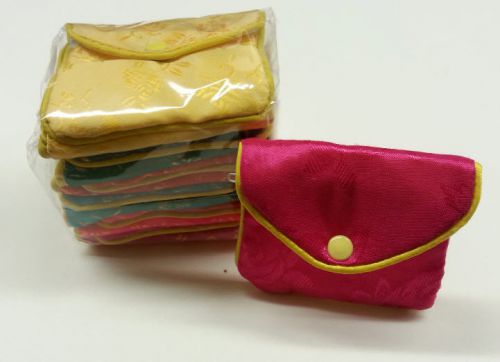 Jewelry Zipper Silk Pouches - Assorted Silk - 12 pc pkg