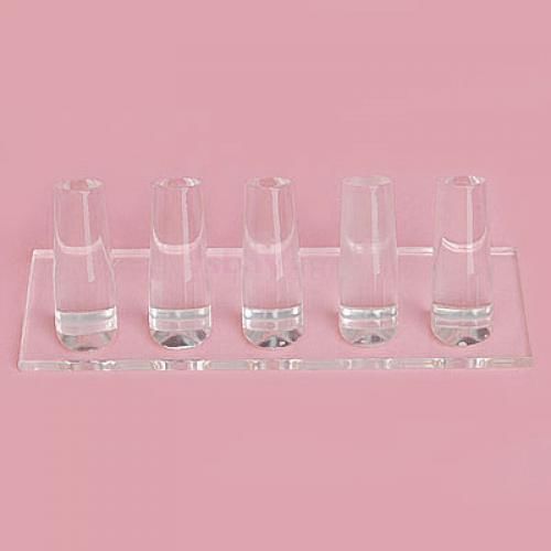 Clear Acrylic 5-Slot Finger Ring Display Jewelry Stand Showcase Rack Organizer