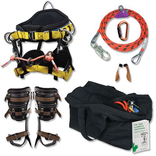 Arborist spur tree climbing kit,spartan deluxe saddle,spurs,flipline,size large for sale