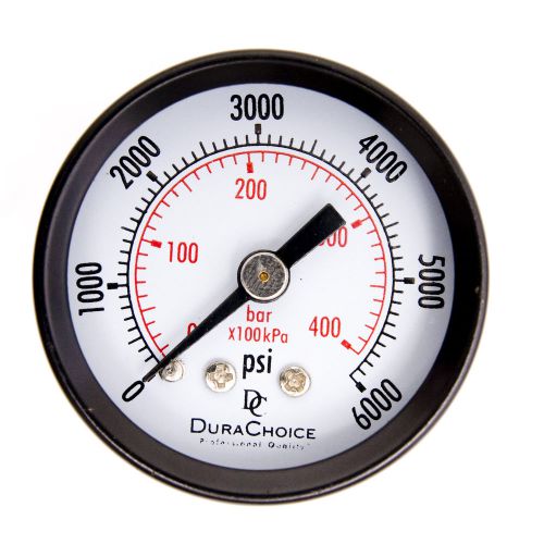 1-1/2&#034; Dry Utility Pressure Gauge - Blk.Steel 1/8&#034; NPT Center Back 6000PSI