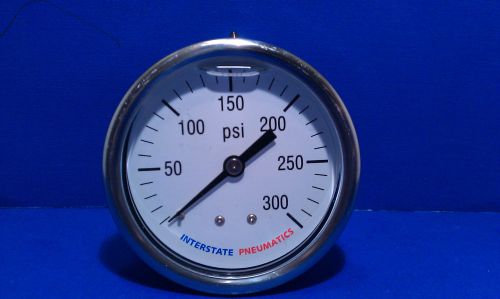 Oil Filled Pressure Gauge 1/4&#034; Brass NPT Back Mount 300 PSI 2.5&#034; Chrome Case