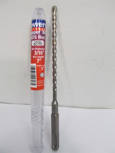 Powers Fasteners 02797, 3/16&#034; x 7&#034;, SDS/Hex Drive Carbide Tapper Bit