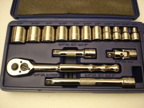 WILLIAMS 3/8&#034; DRIVE RATCHET SET, SAE, 15 PIECE SET