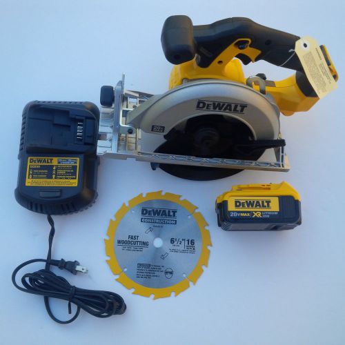 New Dewalt DCS391 20V Circular Saw, DCB204 4.0 Battery,Charger Blade Max 20 Volt