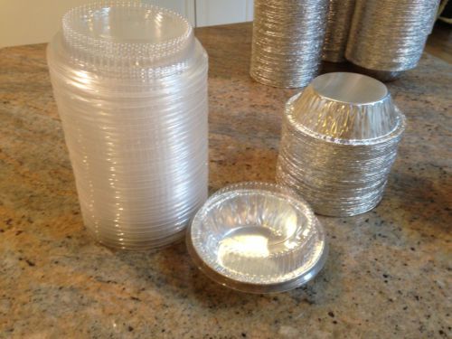 DISPOSABLE MINI PIE PANS FOIL 50 CT WITH PLASTIC LIDS FALL BAKING FARMERS MARKET