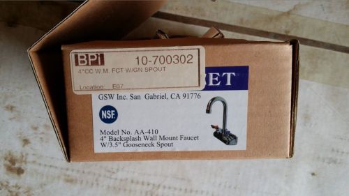 BPI AA-410 4&#034; Center wall mount faucet w/ 3.5&#034; gooseneck spout