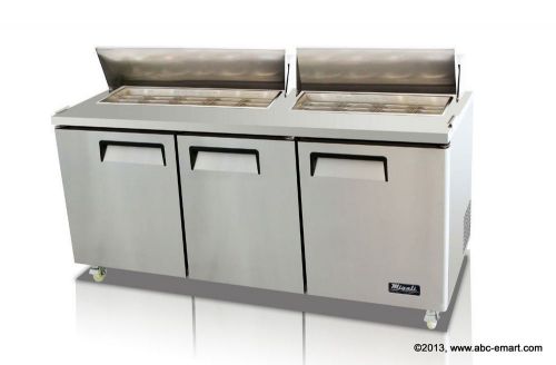 NEW MIGALI 72&#034; REFRIGERATED SANDWICH PREP TABLE C-SP72-18  3 DOOR REFRIGERATOR