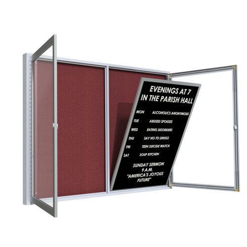 Ghent 24&#034;x18&#034; Vinyl Letterboard Insert w/Satin Alum. Frame - Black Free Shipping