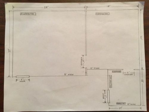 COMMERCIAL WALK IN FREEZER L SHAPE 27x28-18x20-18x12  INDOOR USED