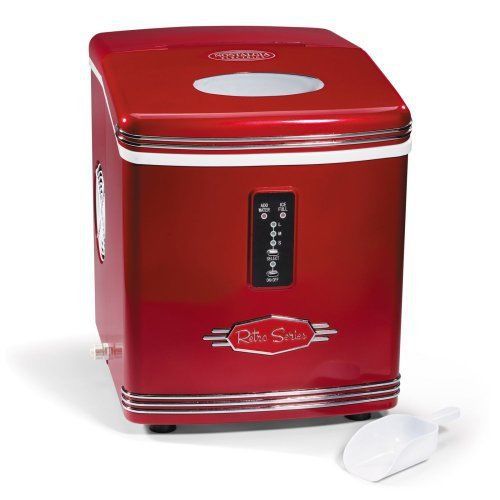 NEW Nostalgia Electrics RIC-100 Retro Series Automatic Ice Maker  Red