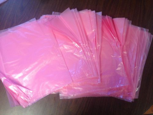 New lot of 100 anti-static bags 12&#034; x 15&#034; 2 mils for motherboards pink poly bag for sale