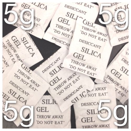 10 x 5g gram Silica Gel Packet Sachet Desiccant Absorb Moisture Camera