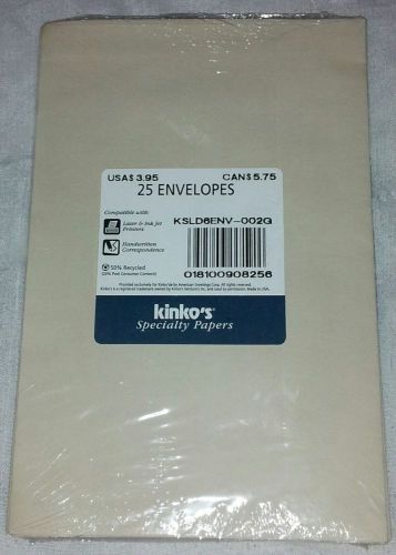 NEW! AMERICAN GREETINGS KINKOS SPECIALTY ENVELOPES PACK OF (25) 5-3/4&#034; X 8-5/8&#034;