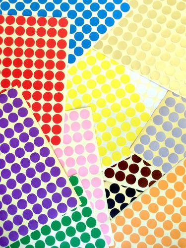 264 x 13mm coloured dot stickers round sticky adhesive spot circles paper labels for sale