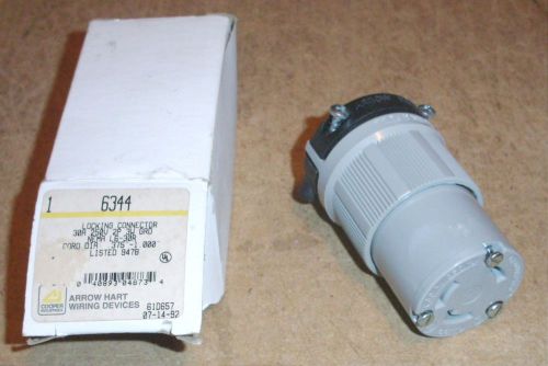 One NOS Arrow Hart 6344, NEMA L6-30R, 30A-250V, 2P 3W GRD Electrical Plug