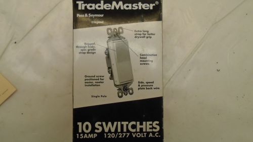 Legrand Pass &amp; Seymour TM870-GRY TradeMaster Decorator Switch 4 lot of 10 NEW