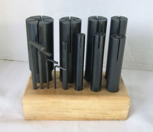 EXPANDING Lathe ARBOR SET-8 Pcs-Collets-4 Allen WRENCHES-Wood BLOCK-1/4&#034;-1 1/4&#034;