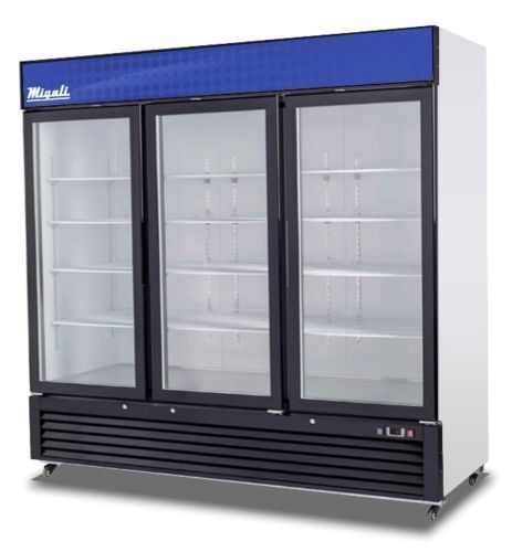 MIGALI C-72RM COMMERCIAL 3 GLASS DOOR REFRIGERATOR