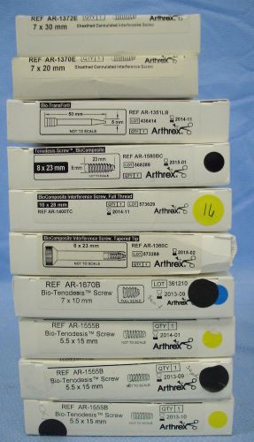 10 boxes/1ea assorted arthrex hardware for sale
