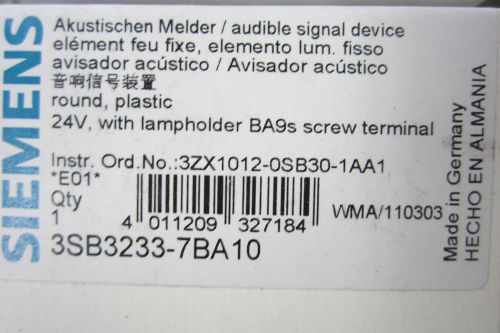 NEW SIEMENS 3SB3233-7BA10 AUDIBLE INDICATOR 3SB32337BA10