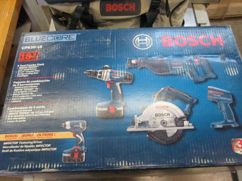 BOSCH CPK50-18 18V NI-CAD Cordless 5-Tool Combo Kit + Bonus Impact Drill