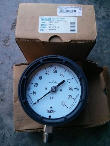 WIKA GAUGE 100PSI 1/2&#034; NPT LM 9834834 *** Brand New, Still in Box ***