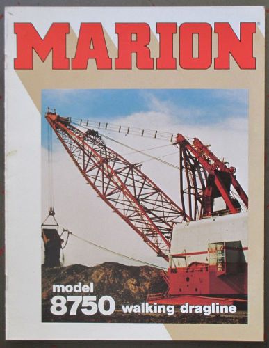 Marion dresser shovel  8750 walking dragline sales brochure  marion oh for sale