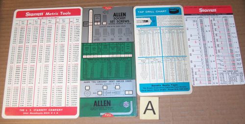 Starrett Bendix Allen Pocket Advertising Charts Scales Machinist Tool Die Maker