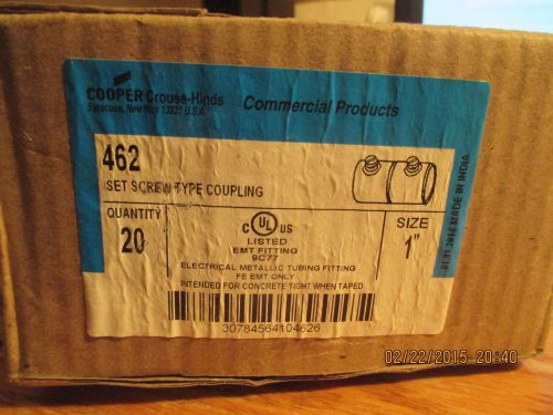 462  SET SCREW EMT COUPLING 1&#034;  BOX OF 20  K 11