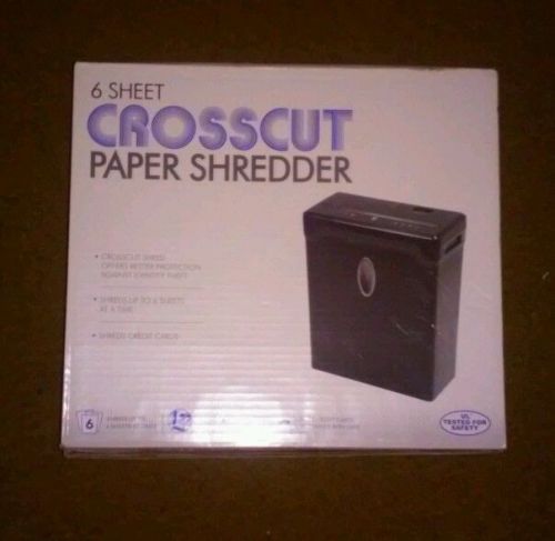 6 Sheet Credit Card Cross Cut Paper Shredder LX60B Manual Reverse Black Security