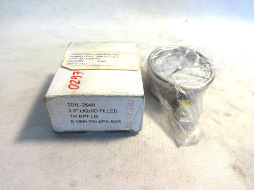 NEW IN BOX 201L-245N 2,5&#034; LIQUID FILLED 1/4NPT 0-1500 PSI GAUGE