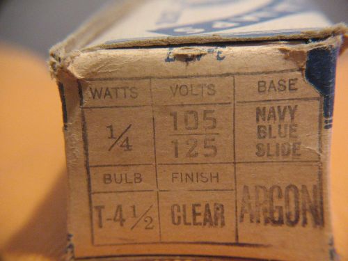 GE AR-5 ARGON LAMP TEST LIGHT LAMP BULBS, BOX OF 10, CG 610-D