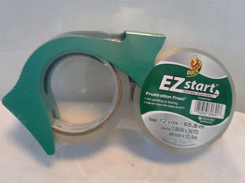 NIP!! Duck EZ Start Clear Tape &amp; Dispenser 72 Yds x 1.88&#034; Shipping Packing Tape