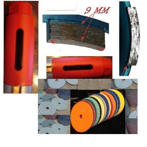 5&#034; Diamond Polishing 20 Pad Granite Stone Concrete 1-3/8&#034; &amp; 2&#034; 3&#034; Core Drill Bit