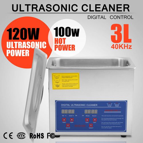 3L 3 L ULTRASONIC CLEANER DIGITAL TIMER SKIDPROOF FEET FREE WARRANTY FANTASTIC