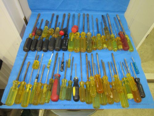 58 ASSORTED SCREWDRIVERS FLAT PHILIPS CROSS PRO ELECTRICIAN MECHANIC SET USED